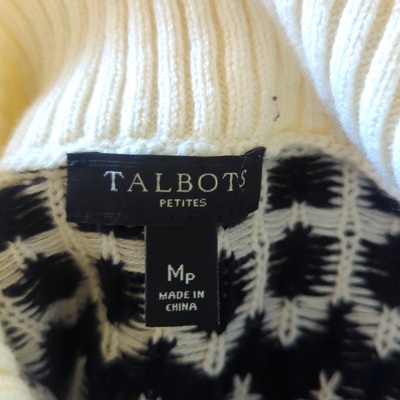 Talbots Geo Print Button Neck Sweater - Picture 5 of 6